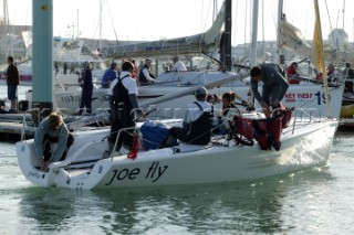 Italian crew of the Melges 24 Joe Fly leading their class during Key West Race Week 2005