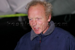 British Open 60 sailor Mike Golding of Ecover arriving in Les Sables dOlonne at the end of the Vendee Globe 2004/2005