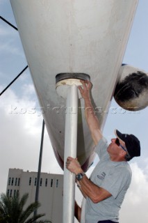 Crewman Gerard Navarin dropping rudder Cheyenne