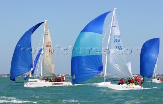 Melges 24 racing with asymmetrics in Key West Race Week 2005