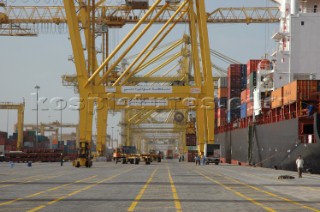 Cranes in a dock