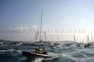 Ellen MacArthur of trimaran B&Q. The fastest solo sailor on the planet. Sailed around the world with a new record of 71 days 14 hours and 18 mins 33 seconds.