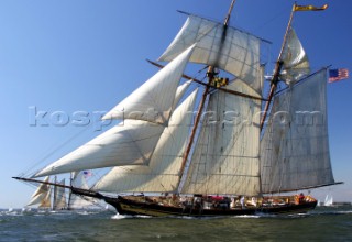 Tall ship under way