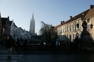 Skyline of the city of Brugge, Belgium