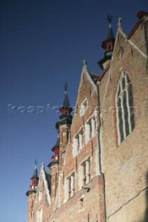 Reflection of buildings in canal, Brugge, Belgium