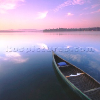 Canadian canoe on still water