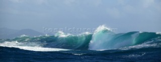 Waves breaking on rocks near to Spring Plantation, Bequia