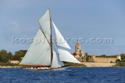 Cannes 2003 Avel sails past monestary