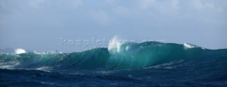 Waves breaking on rocks near to Spring Plantation, Bequia