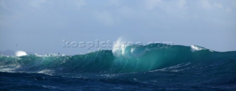 Waves breaking on rocks near to Spring Plantation Bequia