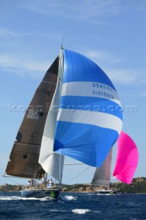 Sailing yacht under spinnaker