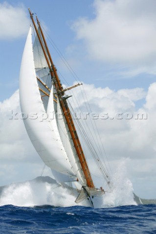 Antigua Classic Yacht Regatta 2004 100ft Max Oertz Gaff Schooner AELLO built 1921