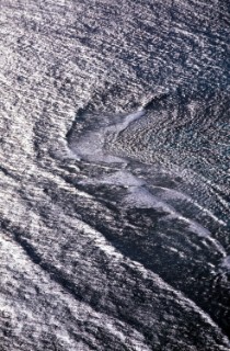 Textured water surface on the sea