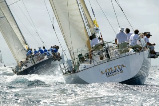 Antigua Sailing Week 2005. LOLITA (HISSAR) - Swan 56. AQUA EQUINOX - Swan 56
