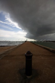 Stormy weather front over seaside