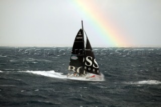 Vendee Globe Open 60 yacht Hugo Boss skippered by Alex Thomson.