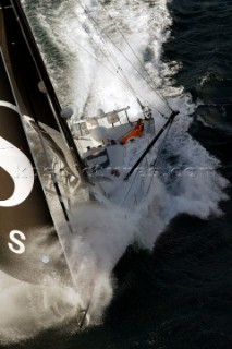 Vendee Globe Open 60 yacht Hugo Boss skippered by Alex Thomson.