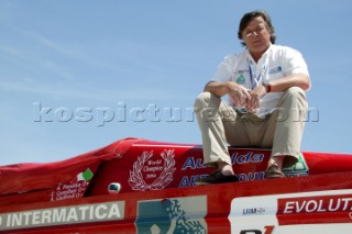 P1 Malta 2005. Andrea Panatta tennis star and personality, driver of Thuraya