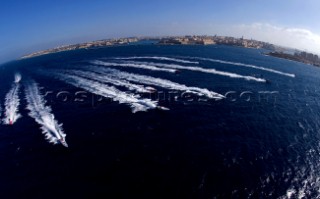 Powerboat P1 racing action from Malta 2005