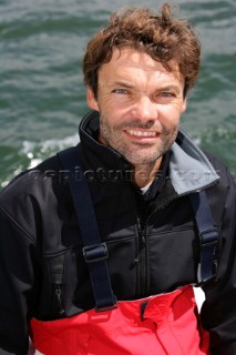 Langenargen-Germany-8 May 2005. Swedish Match Tour-Match Race Germany 2005. Markus Wieser, tactician of German Match Race skipper Jasper Bank