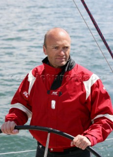 Langenargen-Germany-8 May 2005. Swedish Match Tour-Match Race Germany 2005. German Match Race skipper Jasper Bank