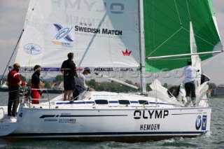 Langenargen-Germany-8 May 2005. Swedish Match Tour-Match Race Germany 2005. German Match Race skipper Jasper Bank. Photo:Guido Cantini/