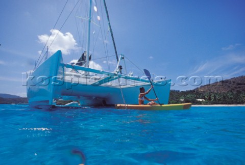 British Virgin Island  Caribbean  Cruise on board of catamaran