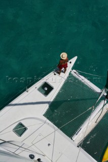 Jost Van Dyke Island - British Virgin Islands- . Green Cay and Little Jost Van Dyke with boats -. Cruise