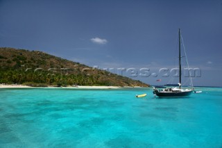 Tortola Island - British Virgin Islands- . The Christal waters of Prickly Pear Island near Bitter End Marina and Yacht Club -. Cruise