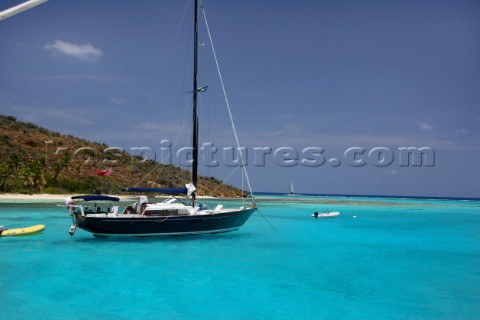 Tortola Island  British Virgin Islands  The Christal waters of Prickly Pear Island near Bitter End M