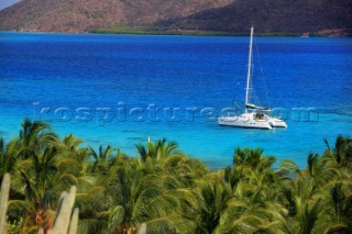 Tortola Island - British Virgin Islands- . The Christal waters of Prickly Pear Island near Bitter End Marina and Yacht Club -. Cruise