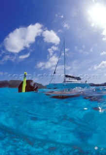 British Virgin Island - Caribbean -. Cruise on board of catamaran