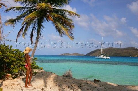 British Virgin Island  Caribbean Tortola Island The Christal waters of Prickly Pear Island near Bitt