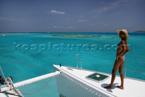 Tortola Island  British Virgin Islands  CaribbeanThe Christal waters of Prickly Pear Island near Bit