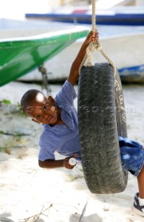 Jost Van Dyke Island - British Virgin Islands - CaribbeanThe village of Great Harbour on Jost Van Dyke -Local Child