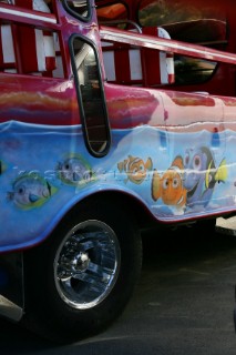 Tortola Island - British Virgin Islands - CaribbeanRoad Town, capital of BVI -The colourful taxis of the Island