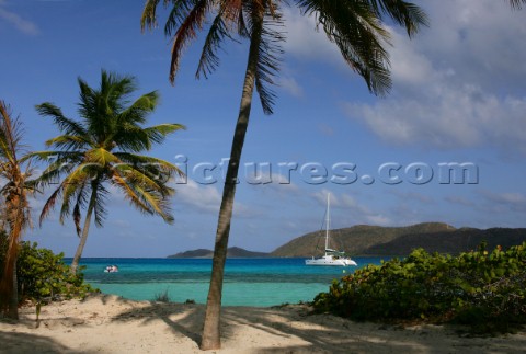 Tortola Island  British Virgin Islands CaribbeanThe Christal waters of Prickly Pear Island near Bitt