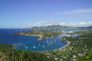 View from Shirley Heights over English and Falmouth Harbour, Antigua