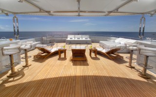 Sundeck on luxury superyacht