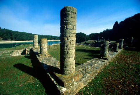 Column of Peristilio in ruins of Roman villa Brijoni Islands Croatia