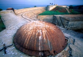 Machine gun turret of Austrian fortress, Brijoni Islands, Croatia