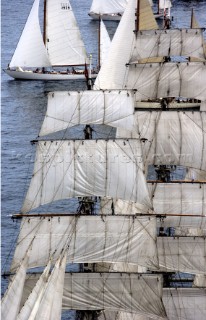 Classic yachts at the start of the Rolex Transatlantic Challenge 2005