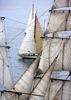 Classic yachts at the start of the Rolex Transatlantic Challenge 2005