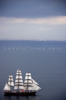 Square rigger at the start of the Rolex Transatlantic Challenge 2005