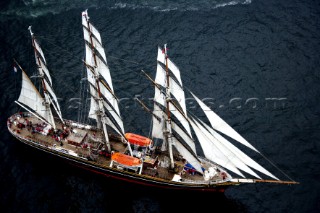 Square rigger at the start of the Rolex Transatlantic Challenge 2005