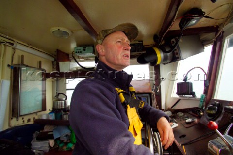 Oyster fishing Whitstable Kent for Pacific and Native Oysters on the the traditional Oyster beds on 