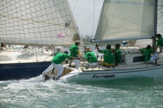 LES REMOUS being struck by ALA MOR at the first mark, second day of Angostura Tobago Sail Week 2005.