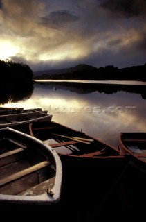 Wooden boats on Glen Affric, Scotland