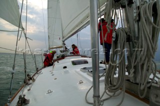 On board Gipsy Moth IV after her relaunch in June 2005