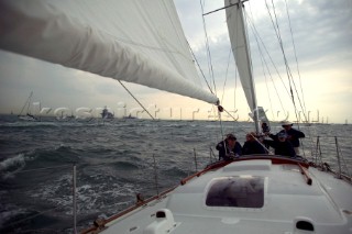 On board Gipsy Moth IV after her relaunch in June 2005